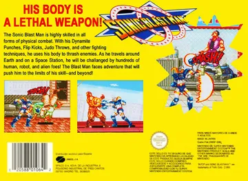 Sonic Blast Man (Europe) box cover back